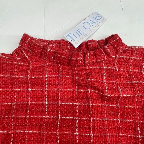 NWT The Oaks Size 8 Kate Red Tweed Dress - Picture 3 of 6